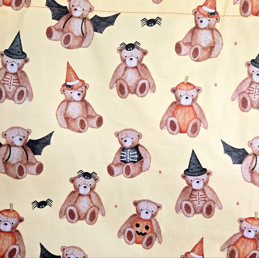 Teddy Bear Halloween Pumpkin Witch Reusable Fall Tote Bag